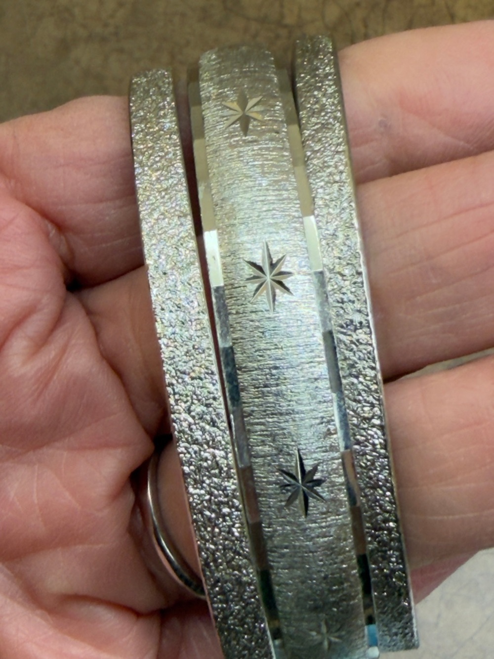 Silver tone Monet Engraved Bangle Bracelet - Women Jewelry